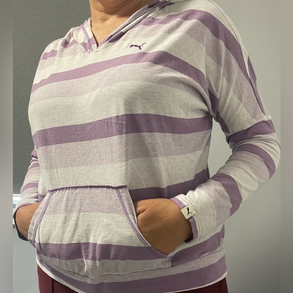 Purple Striped Hoodie